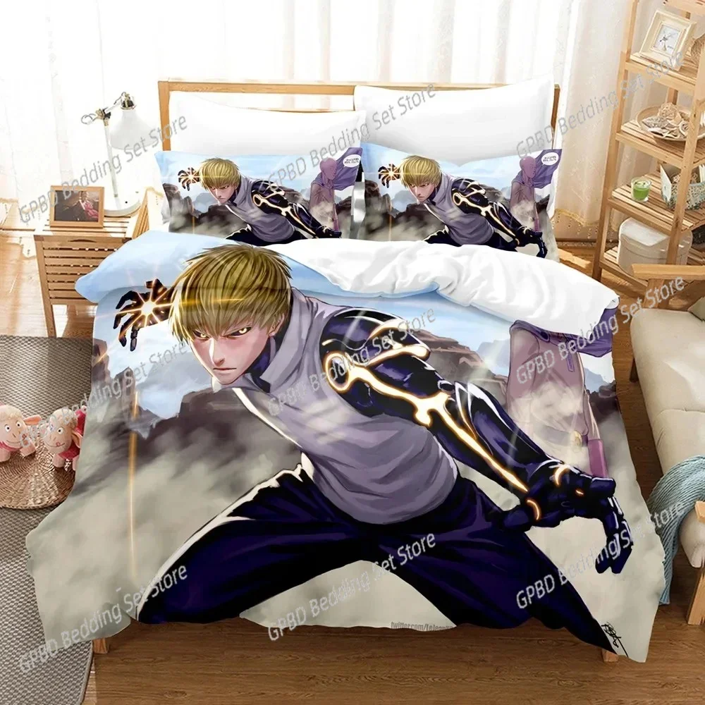 

3D Print Anime One Punch Man Bedding Set Double Twin King Duvet Cover Comforter Pillowcase Boys Girls Adults Bedroom