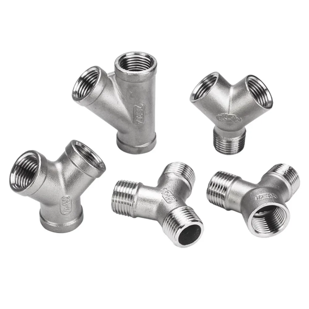 

1/4 3/8 1/2 3/4 1 1-1/4 1-1/2 2" BSPT Female Male Y Shape 3 Ways 304 Stainless Steel Pipe Fitting Connector Splitter Adapter