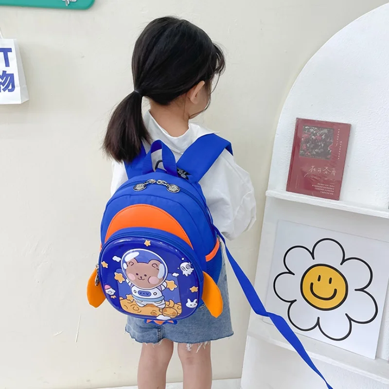 Menina menino jardim de infância anti perdido dos desenhos animados espaço urso sacos de escola novas crianças bebê pré-escolar bonito astronauta pequenas mochilas