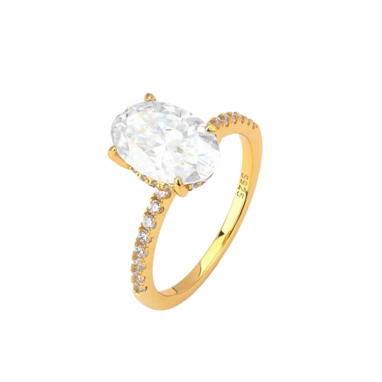 غرامة البيضاوي قطع 4.5ct مويسانيتي خاتم الماس الحقيقي 925 فضة حفل زفاف الفرقة خواتم للنساء مجوهرات الخطوبة هدية