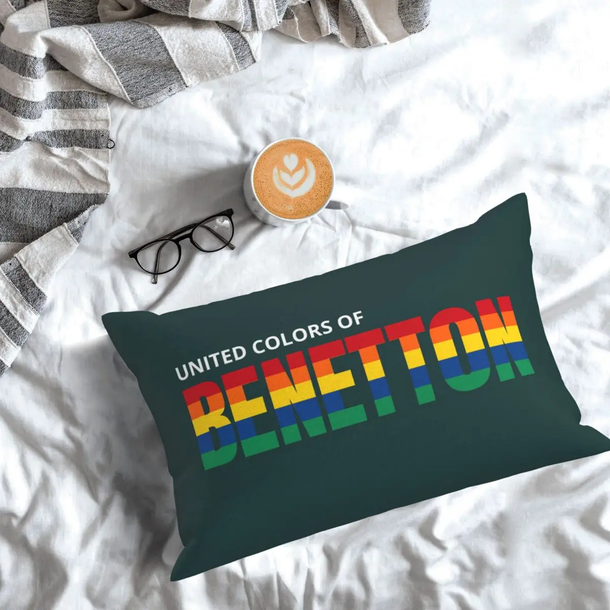 Funda de almohada rectangular United Colors Of Benetton, funda de cojín decorativa para dormitorio, cama, hogar, almohada decorativa cómoda