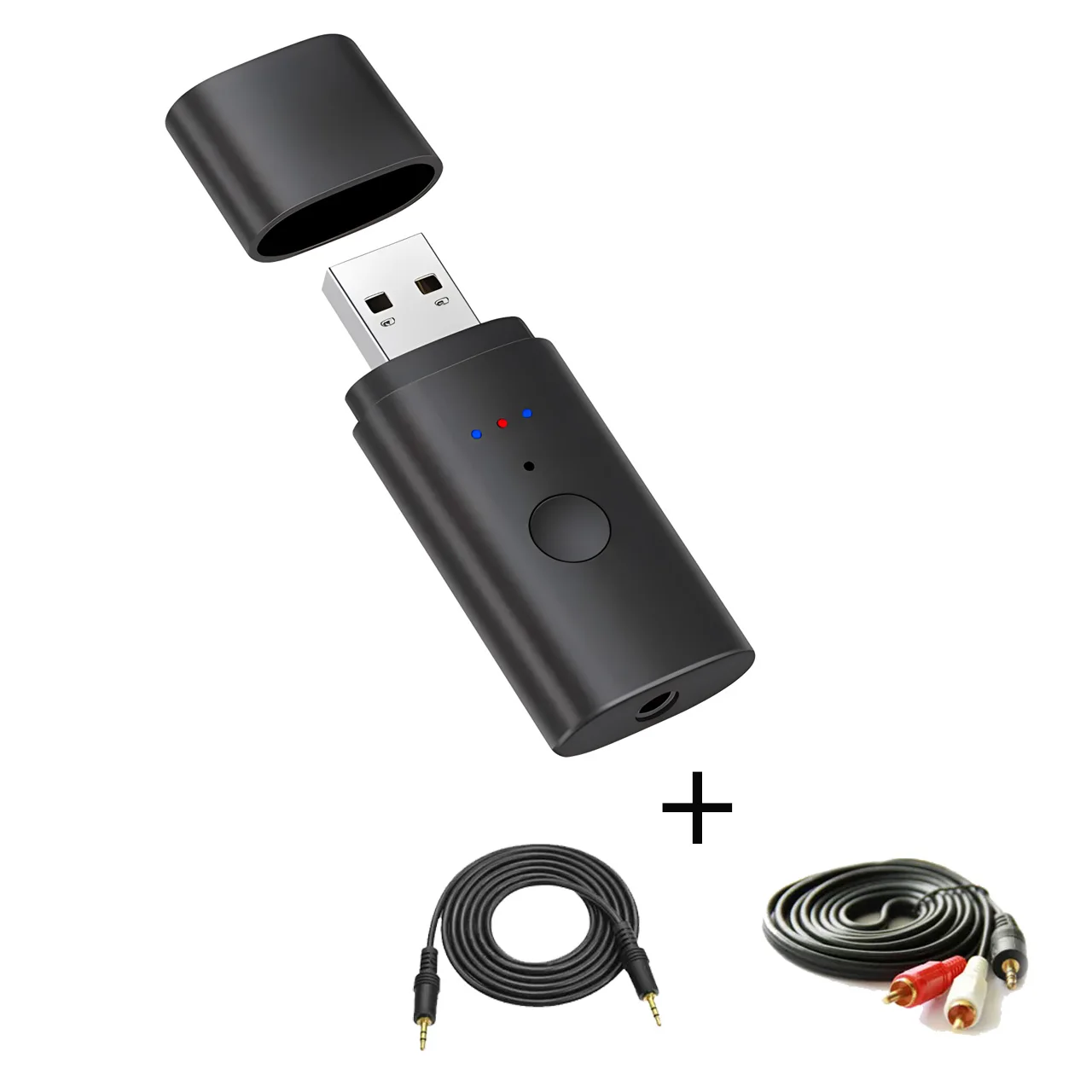 Bluetooth Spliter Wireless Audio Transmitter Adapter For 2pcs Headphones Working Together, 2 Wireless Earphone Playing Together