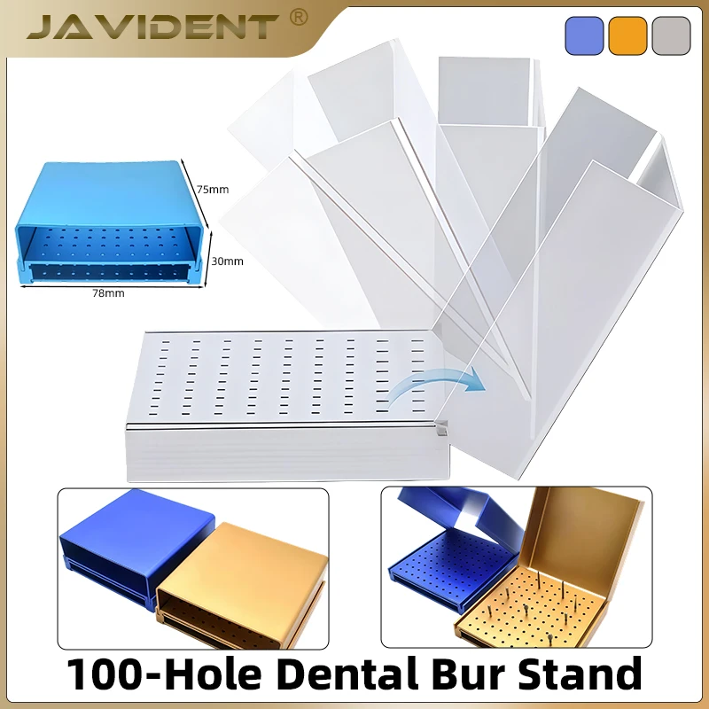Dental 100 Holes Metal Stand Holder for High and LowSpeed Drill Bits and HighTemperature-Resistant Drill Bit Sterilization Trays