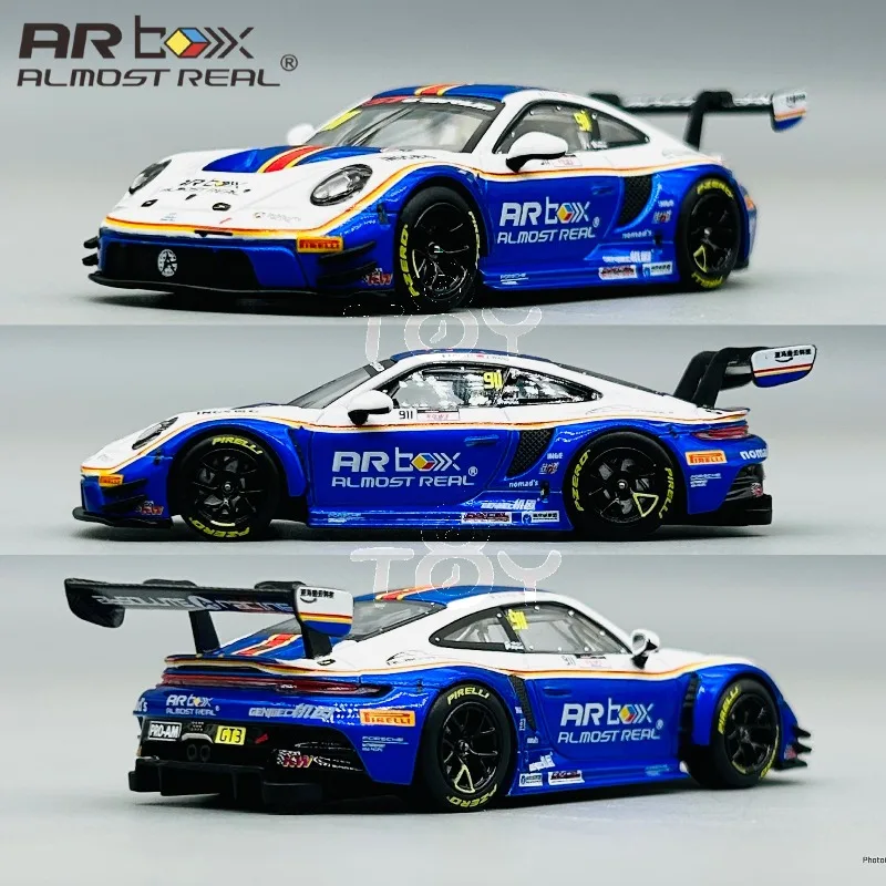 Limited Edition AR BOX 1/64 Alloy 911 GT3 R Suzhou Circuit Miniature Car Model Collection Adult Statue Boy's Gift