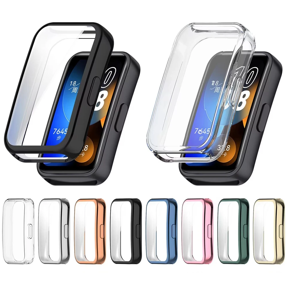 Soft TPU Case For Huawei Band 9 8 Accessories All-around Bumper Smart Watch Shell Cover For Huawei Band8 Band9 Screen Protector