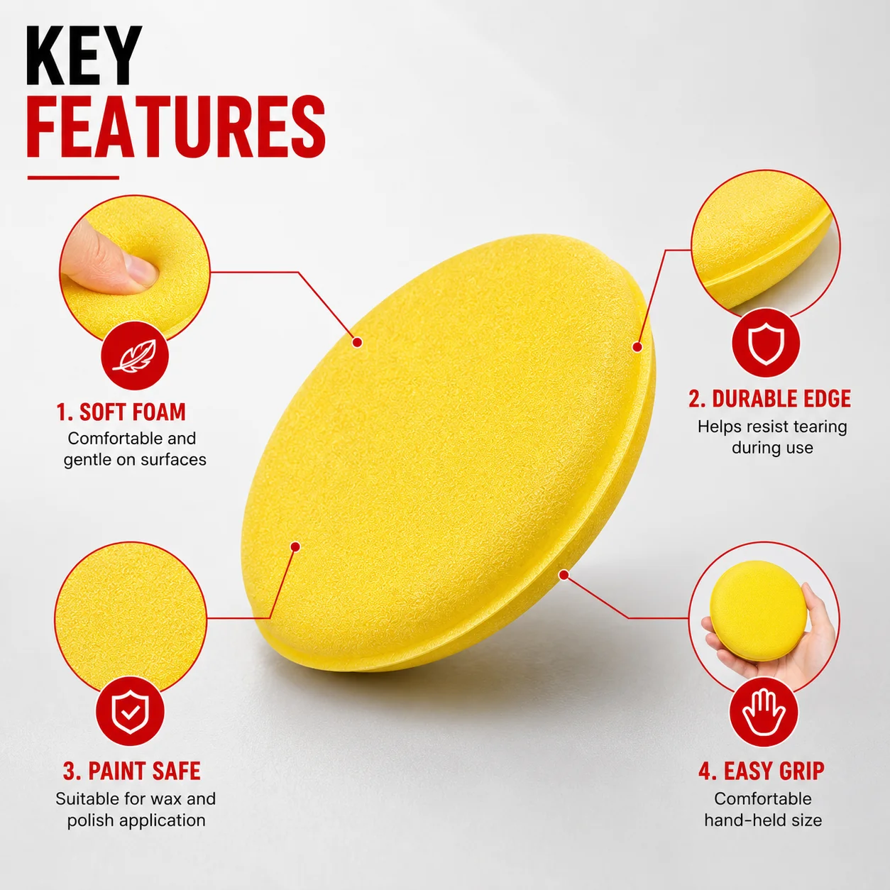 PINMOAP 3/5/12/24P Car Wash Sponge Soft Foam Cleaning Pad Large Absorbent Scratch Free Auto Body Washing Sponge For Truck Suv