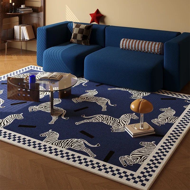

Retro Style Rugs for Bedroom Large Area Living Room Decoration Light Luxury Carpet Washable Cloakroom Floor Mat Bedside Soft Rug