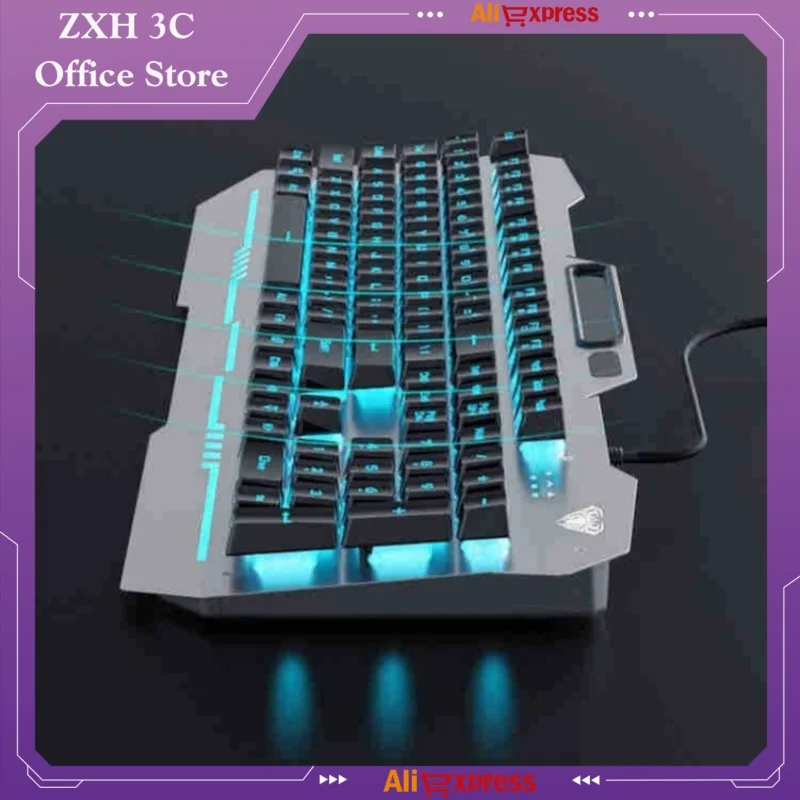 

Aula T101 Mechanical Touch Keyboard Mouse Set Metal Suspension Game Esports Internet Cafe Office Typing Computer Peripherals