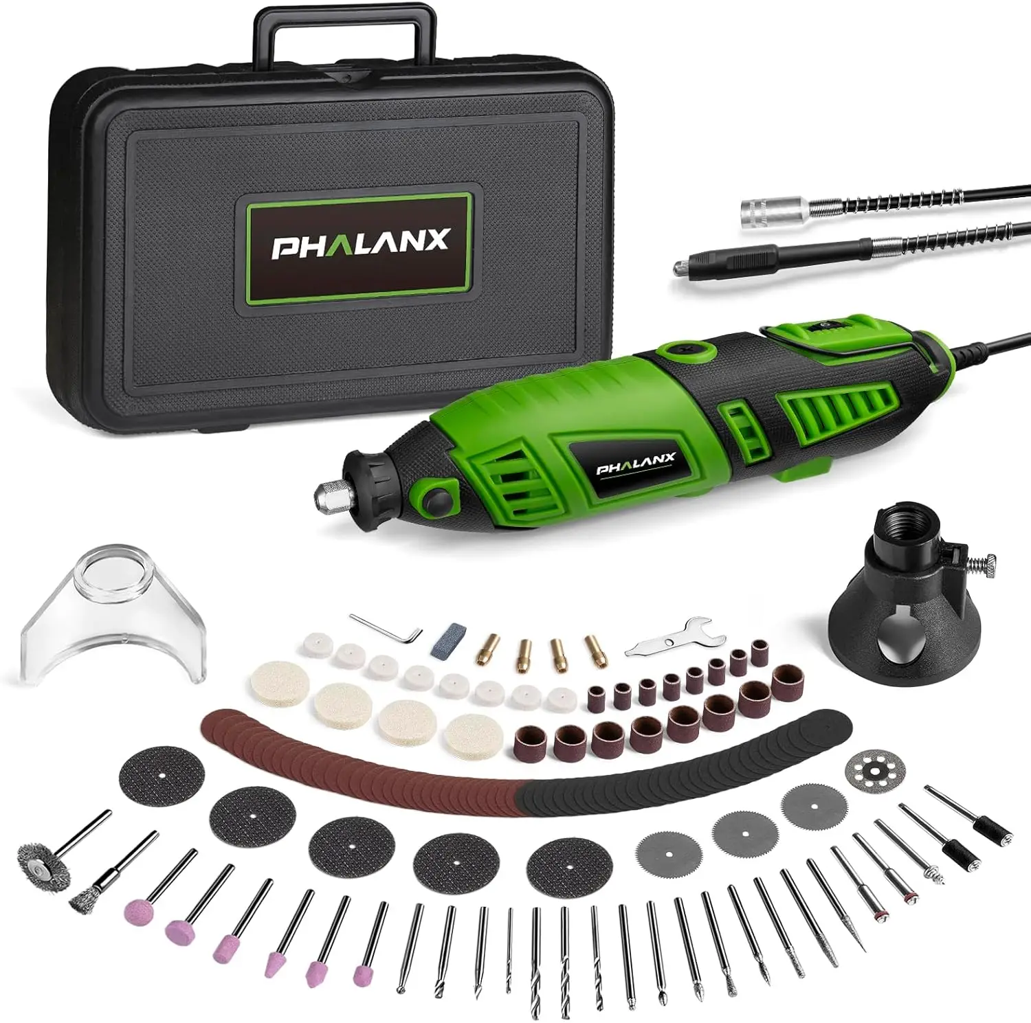 

180W Rotary Tool Kit, 1.5-Amp with Flex Shaft, Variable Speed 8000-32000RPM & 139pcs Accessories for Crafting and DIY Projects
