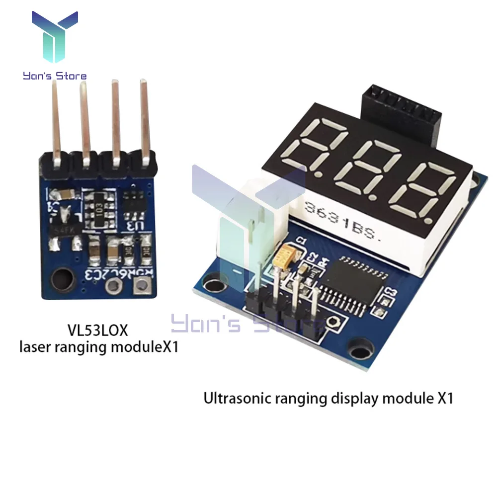 1Pc ultradźwiękowy czujnik VL53LOX wyświetlacz LED detektor fala ultradźwiękowa zakresy modułu przetwornik odległości czujnika do Arduino 3.3V-5V