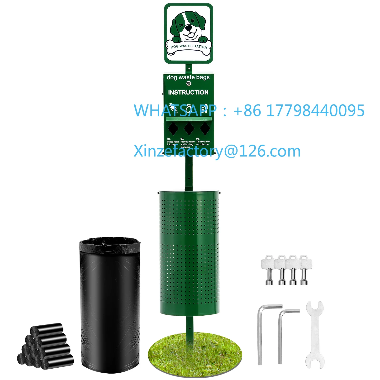 

Customizable SucceBuy Dog Waste Station with Hand Wash Bottle Commercial Dog Poop Station Bag Dispenser