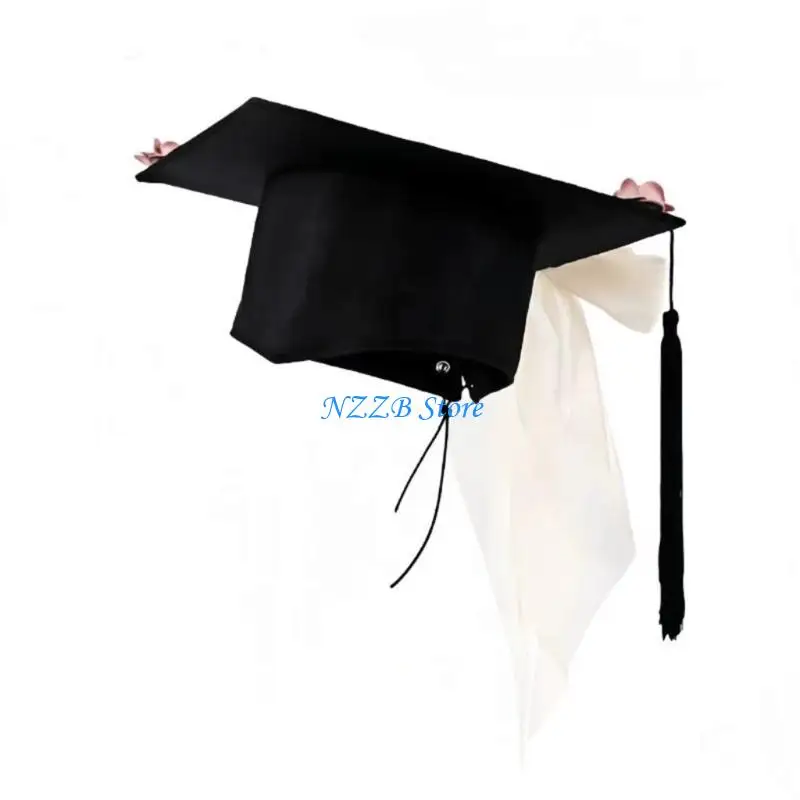 หมวกรับปริญญาแบบดั้งเดิม T21F เพื่อความสำเร็จทางวิชาการ ดีไซน์ปรับได้ และพู่ประดับดอกไม้หรูหรา