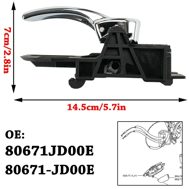 مقبض الباب الداخلي الداخلي الأمامي الخلفي لنيسان قاشقاي J10 2007-2013