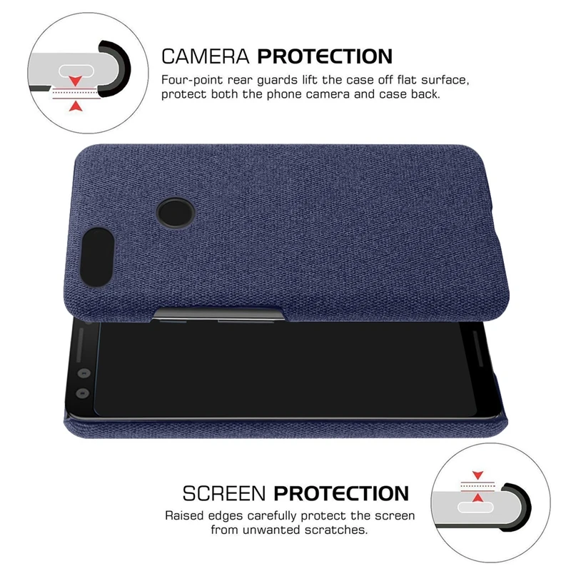 휴대폰 쉘 천 가죽 케이스 패턴, 낙하 방지 보호 커버, Google Pixel 3 에 적합