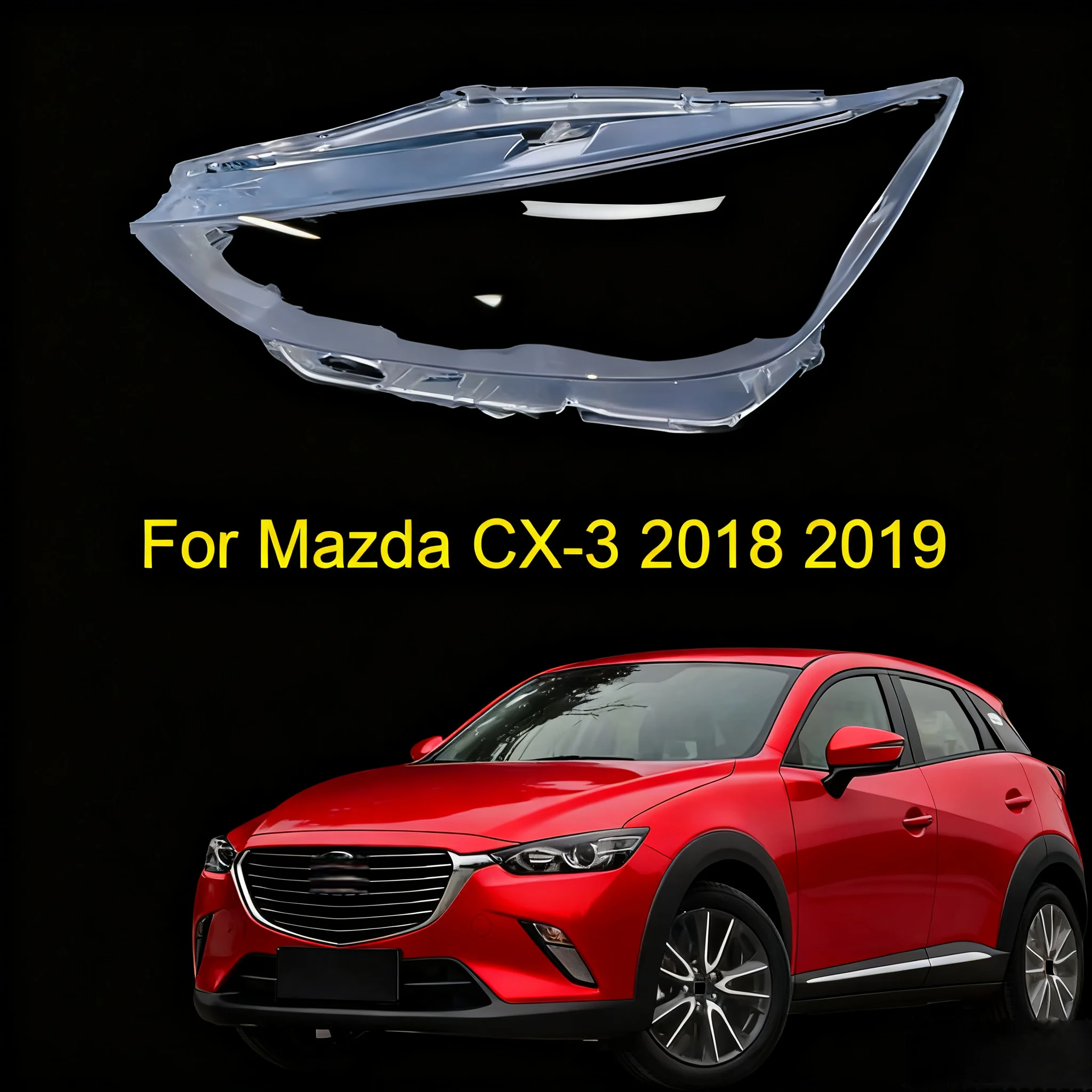

Car Headlamp Lens For Mazda CX-3 CX3 2018-2019 Cover Transparent Shell Headlight Glass Replace The Original Lampshades