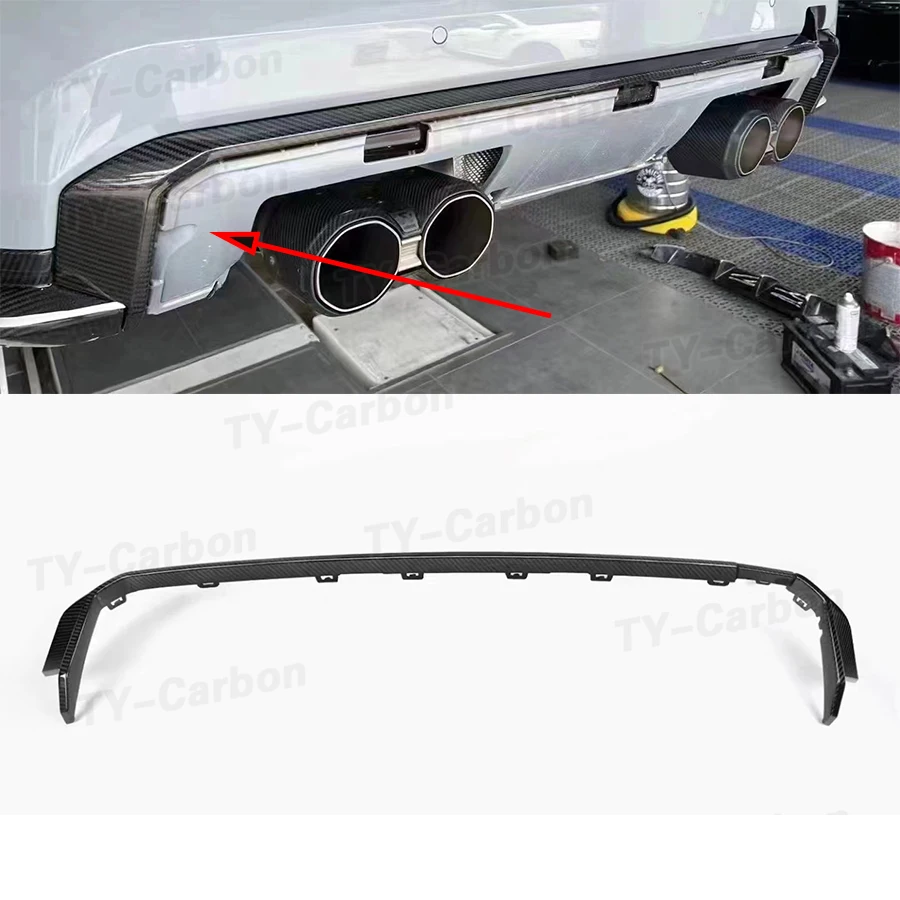 Dry Carbon Fiber Rear Diffuser Strip for BMW 3 4 Series G80 M3 G82 G83 M4 2021+ Car Accessories Rear Bumper Lip Trim Decoration