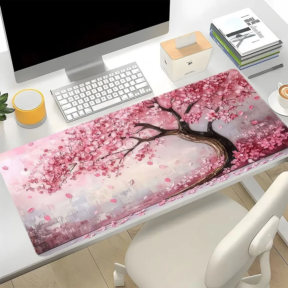 Tree paintings, keyboard game accessories, rubber anti-slip rectangular mouse pad desk organizers and trays tapis de souris