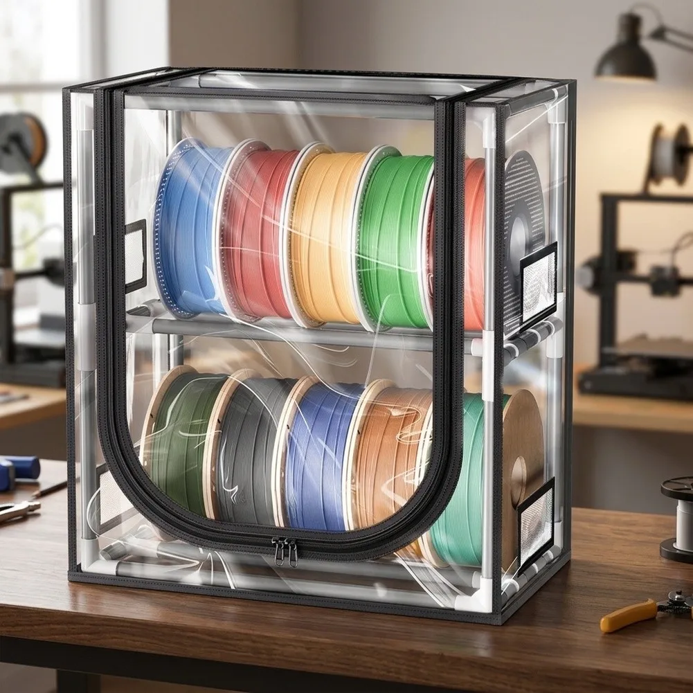 1pcs For 3D Printer Filament Storage Box Organizer for Home Workshop Holds 12 Rolls 1KG PVC Galvanized Pipe 50x46x25cm