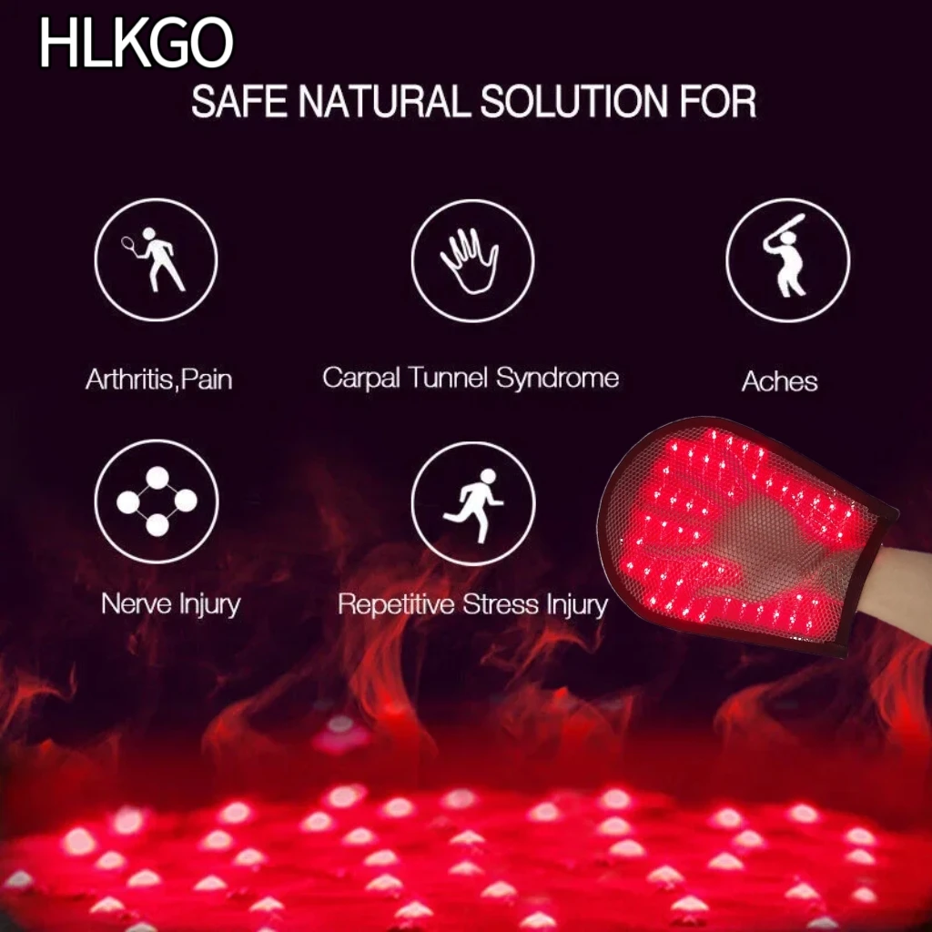 

Cordless Red Light Therapy Gloves 660nm 850nm for Hand Pain Relief, Rechargeable Infrared Treatment for Joints & Arthritis