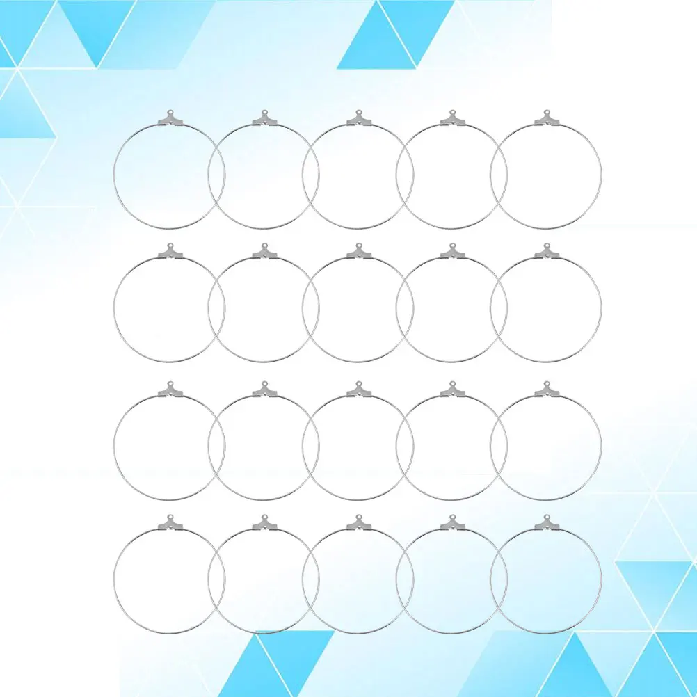 

20 Pcs Stainless Steel Hanging Ring Earrings Jewelry Dangler Circle Pendant DIY Eardrop Accessories