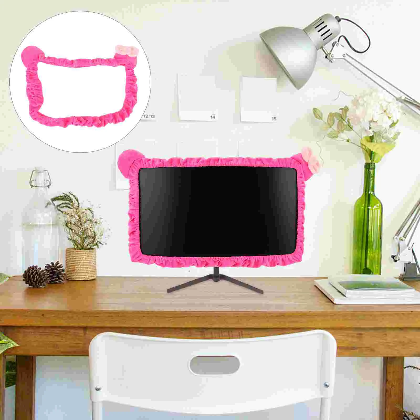 Display Dust Cover Screen Cleaner Wipes Elastic Monitor Computer Adorable Lovely Bow Tie