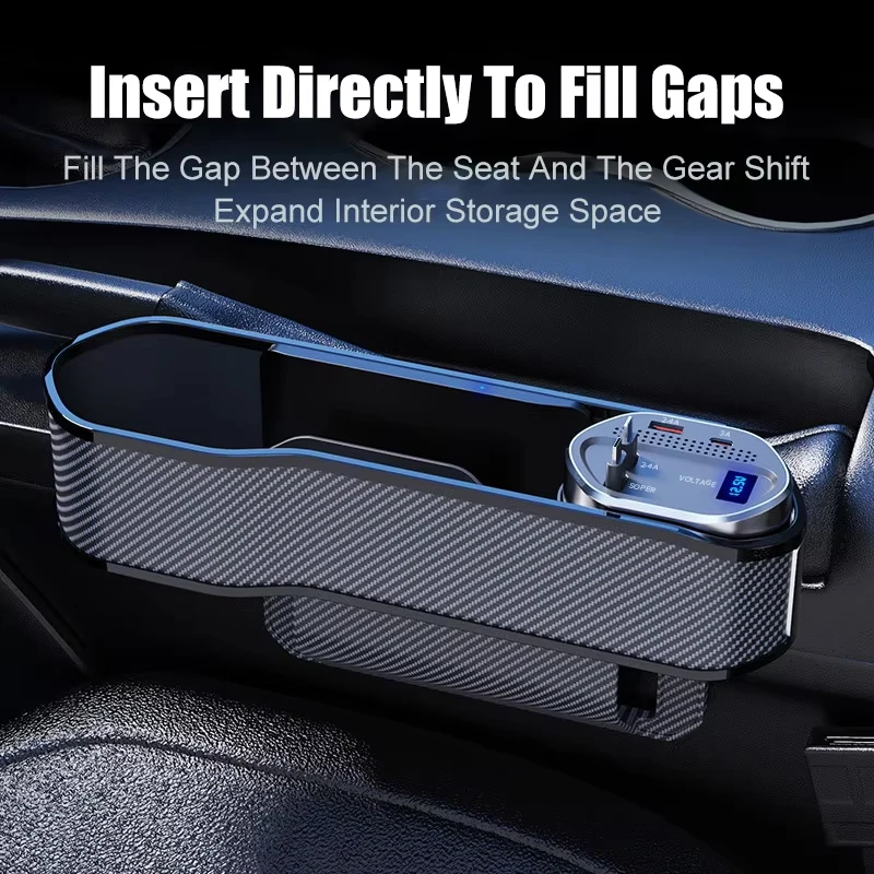 

Car seat gap storage box storage box wireless digital display multi-function super fast charging mobile phone charger
