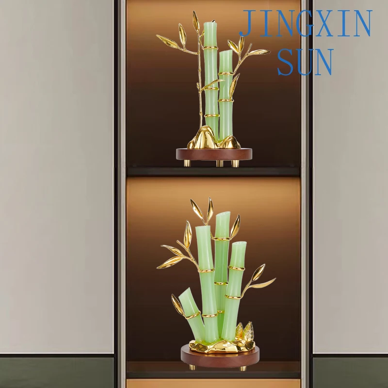 Bamboo step by step rising ornament living room TV cabinet wine company housewarming