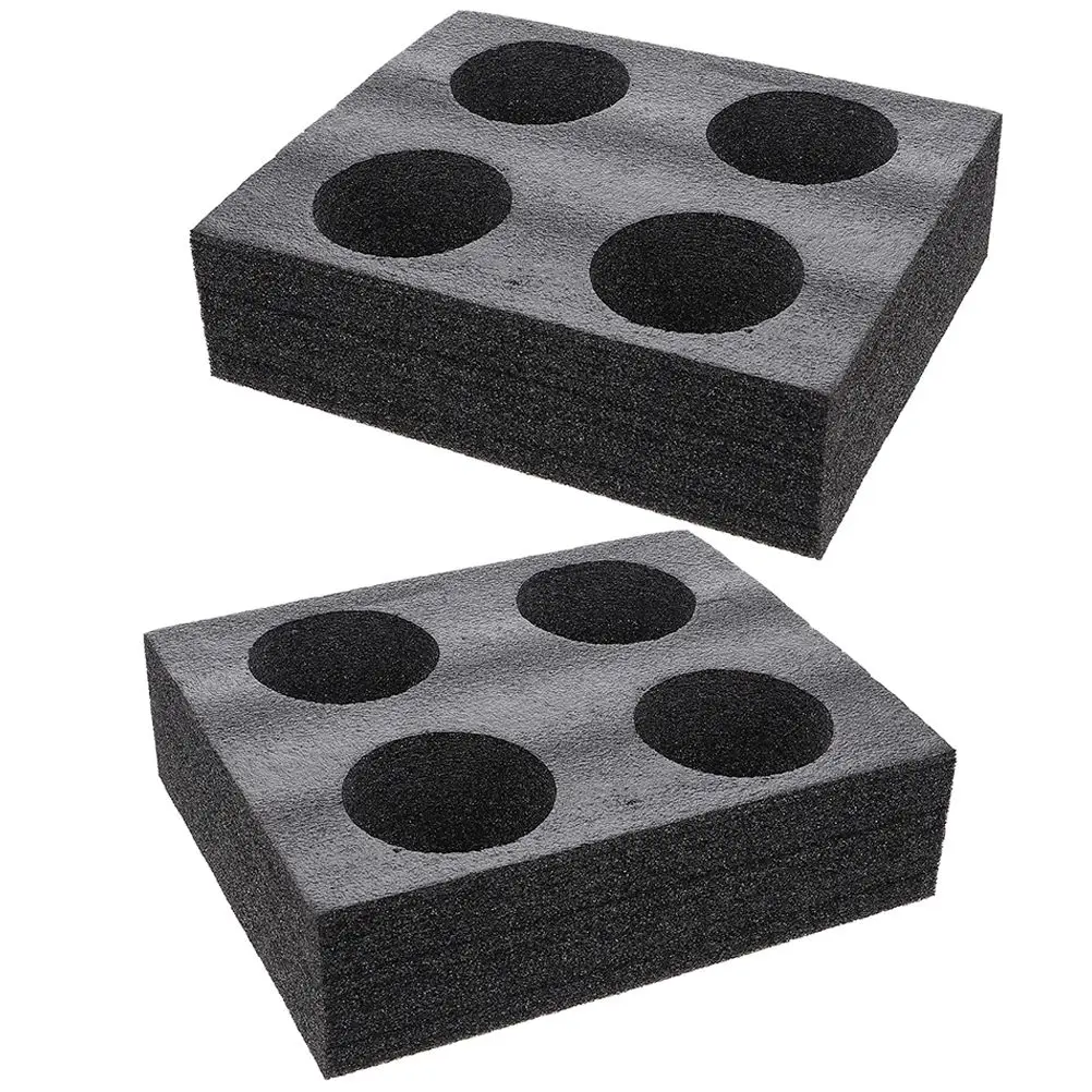 

2Pcs Black 4-Grid Foam Cup Holders Tray for Coffee Milk Tea Drinks Material Portable Easy Use Kitchen Bar Accessories