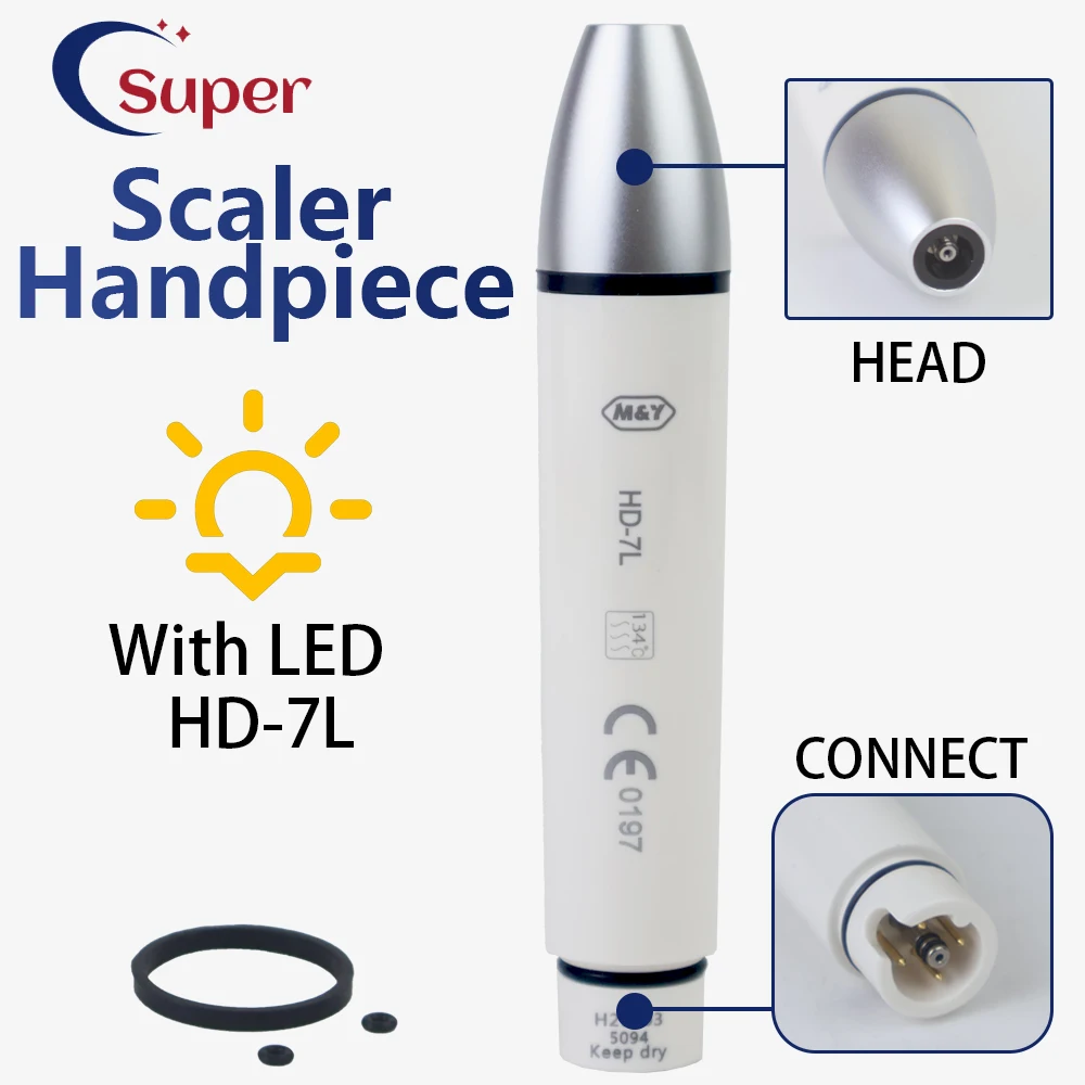 

Стоматологический съемный ультразвуковой пьезоэлектрический скалер HD-7L для отбеливания и чистки зубов, ручка для стоматологических инструментов