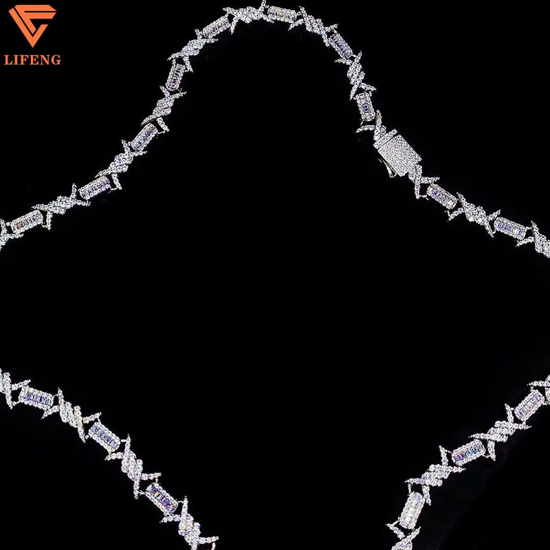 12mm New Style Jewelry Moissanite Necklace High Quality Hand Made 925 Sterling Silver Cuban Link Chain Pass Diamond Tester