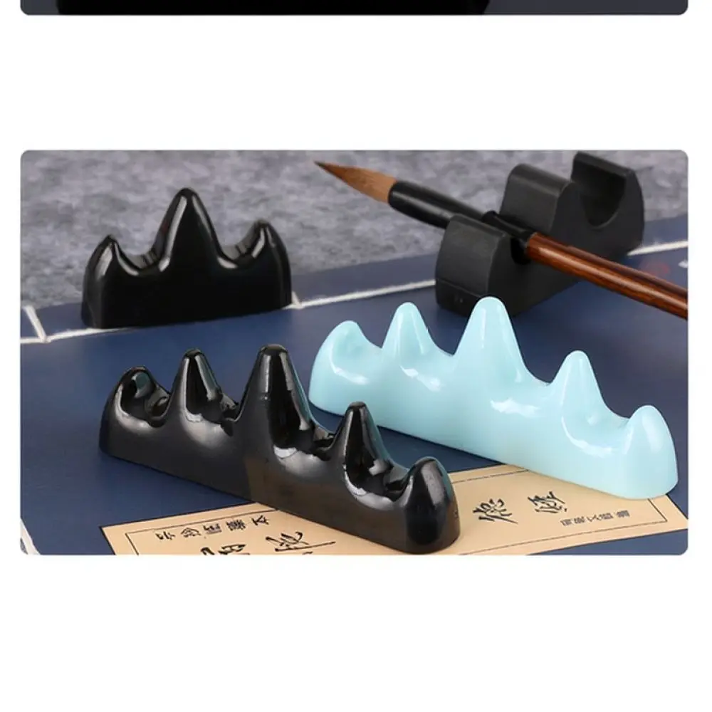 Compact Plastic Brush Holder Ink Plate Tray Calligraphy Accessory Practical Stationery Tool For Daily Writing Exercises