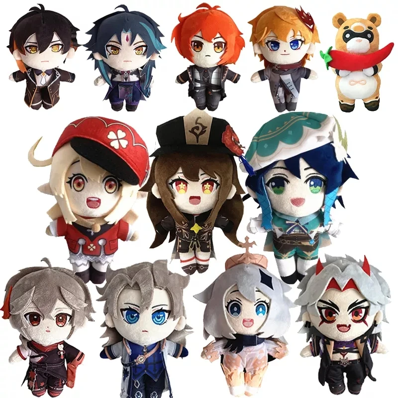 Genshin Impact Kaedehara Kazuha Hu Tao XIAO Zhongli Morax Yae Miko Raiden Shogun Shenhe Diluc Plush Doll Pillows Cosplay Cartoon