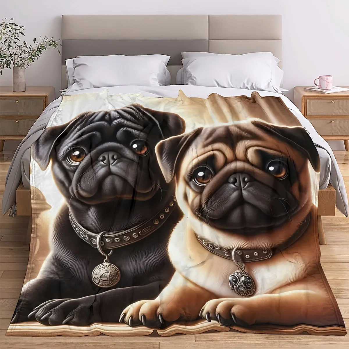 

Soft and Warm 1pc Flannel Blanket | Portable, Mixed Color, Digital Printing, Knit Fabric