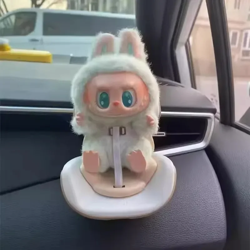 Popmart Labubu Figure Car Seat Compatible Model Toy Decoration Trendy Blind Box Collectible Art Character Design Cute Gift