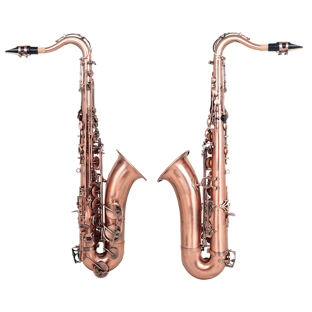 SLADE Tenor Saxophone Brass Body Sax Red Antique Bb Saxofone Woodwind Instrument with Case Reeds Gloves Parts & Accessories