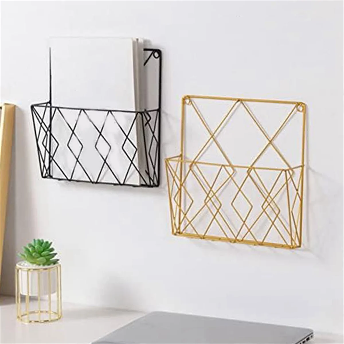 Wall Mounted Bookshelf Door Hanging Organizers Wall Magazine Book Shelves Hanging Wall Files Wire Wall Book Rack-B