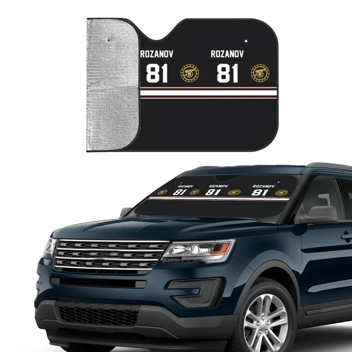 Rozanov 81 Heated Rivalry Polyester Windshield Sunshade 76x140cm Foils Car Window Windscreen Cover Blinds.