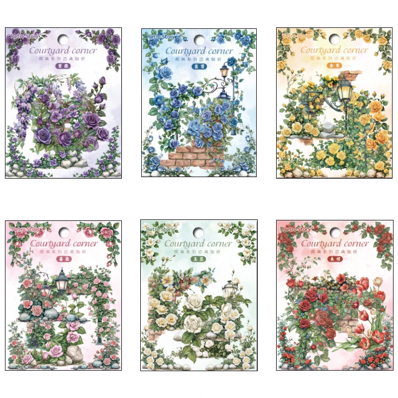 Mr. Paper 6Style 30Pcs/bag Courtyard Corner Series Edge Stickers DIY Handbook Material Decorative Scrapbook Photo Frame Calendar view 5