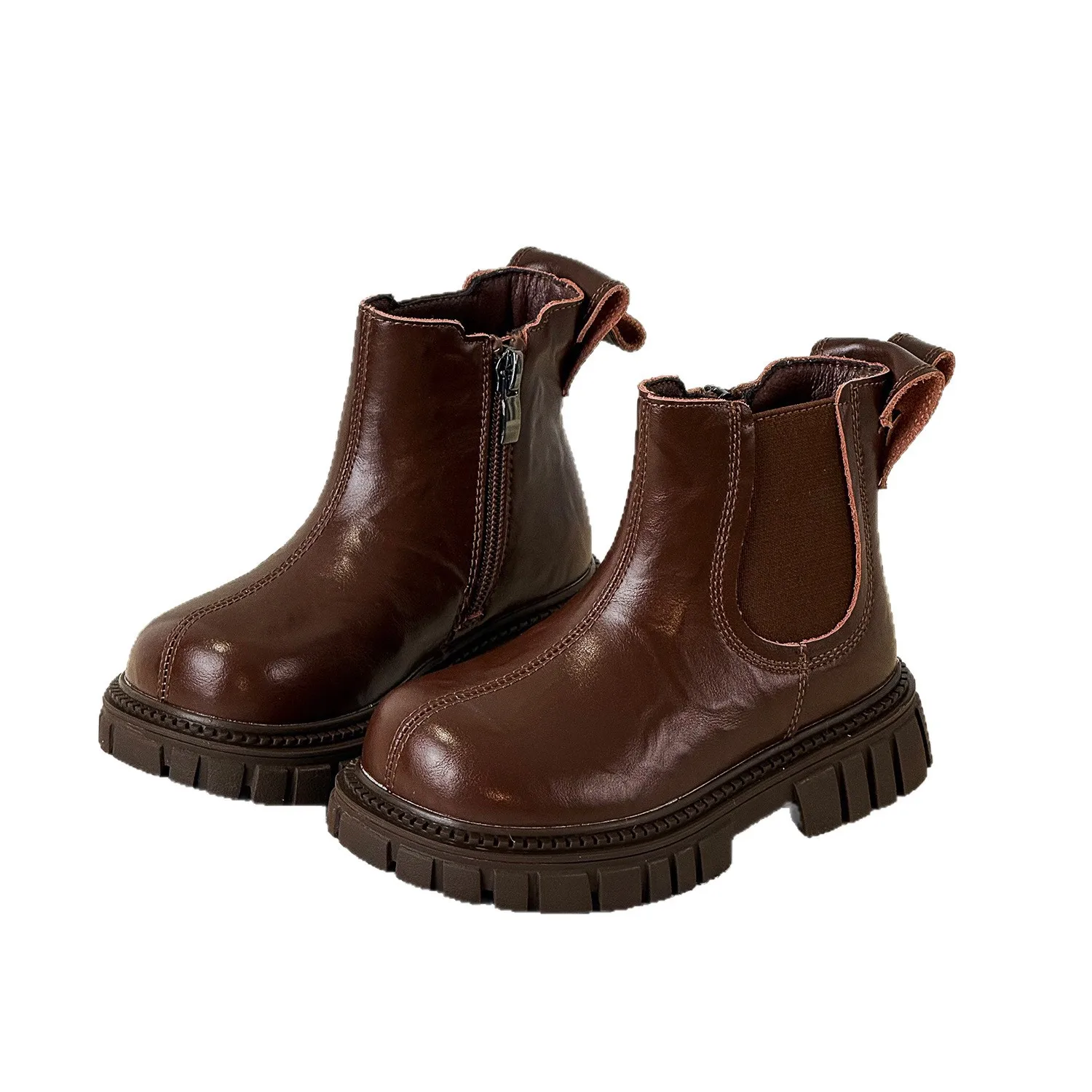 

Новые осенне-зимние детские нескользящие ботильоны на толстой подошве в стиле ретро для мальчиков и девочек, детские повседневные ботильоны для малышей