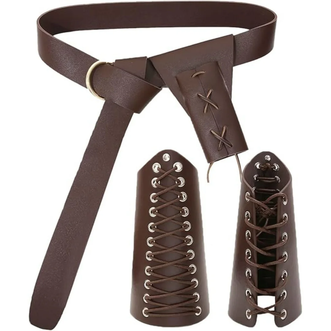 إكسسوارات عصر النهضة للرجال والنساء، حزام الفايكنج من القرون الوسطى، دعامات جلدية، أزياء الفايكنج، إكسسوارات للرجال لجميع القديسين #2