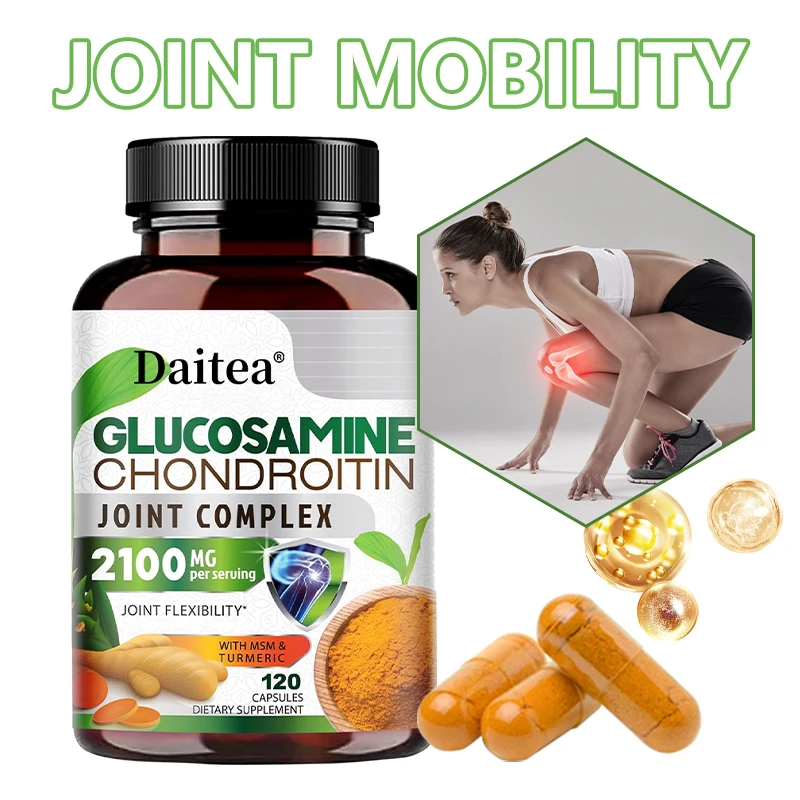 Powerful Joint Health Supplement - Glucosamine, Chondroitin and Turmeric for Joint Mobility and Comfort, Bone Density