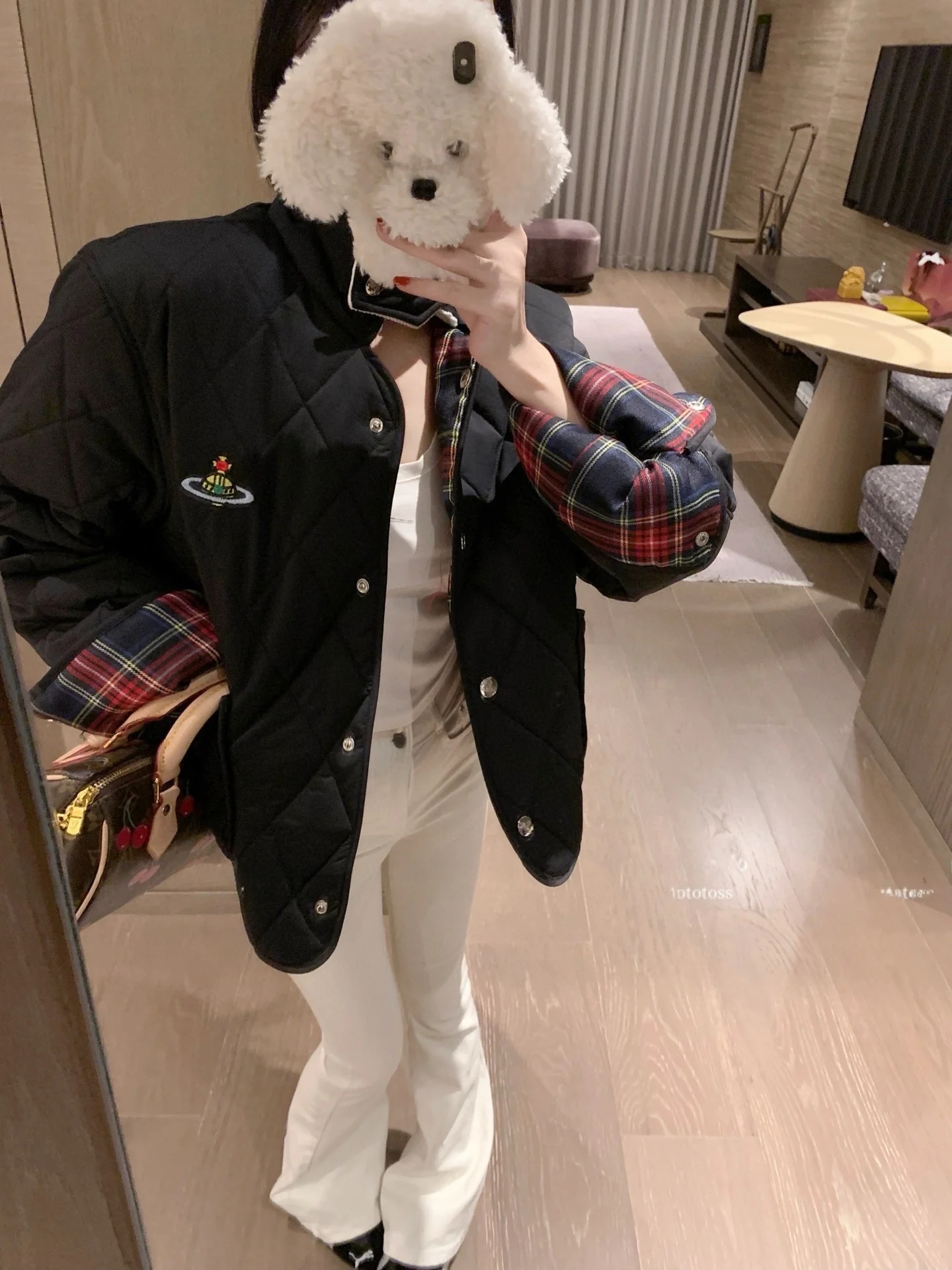 

Женская теплая стеганая куртка Seoul Heavy Industry из хлопка с вышивкой, воротником-стойкой и одной пуговицей, для повседневной носки