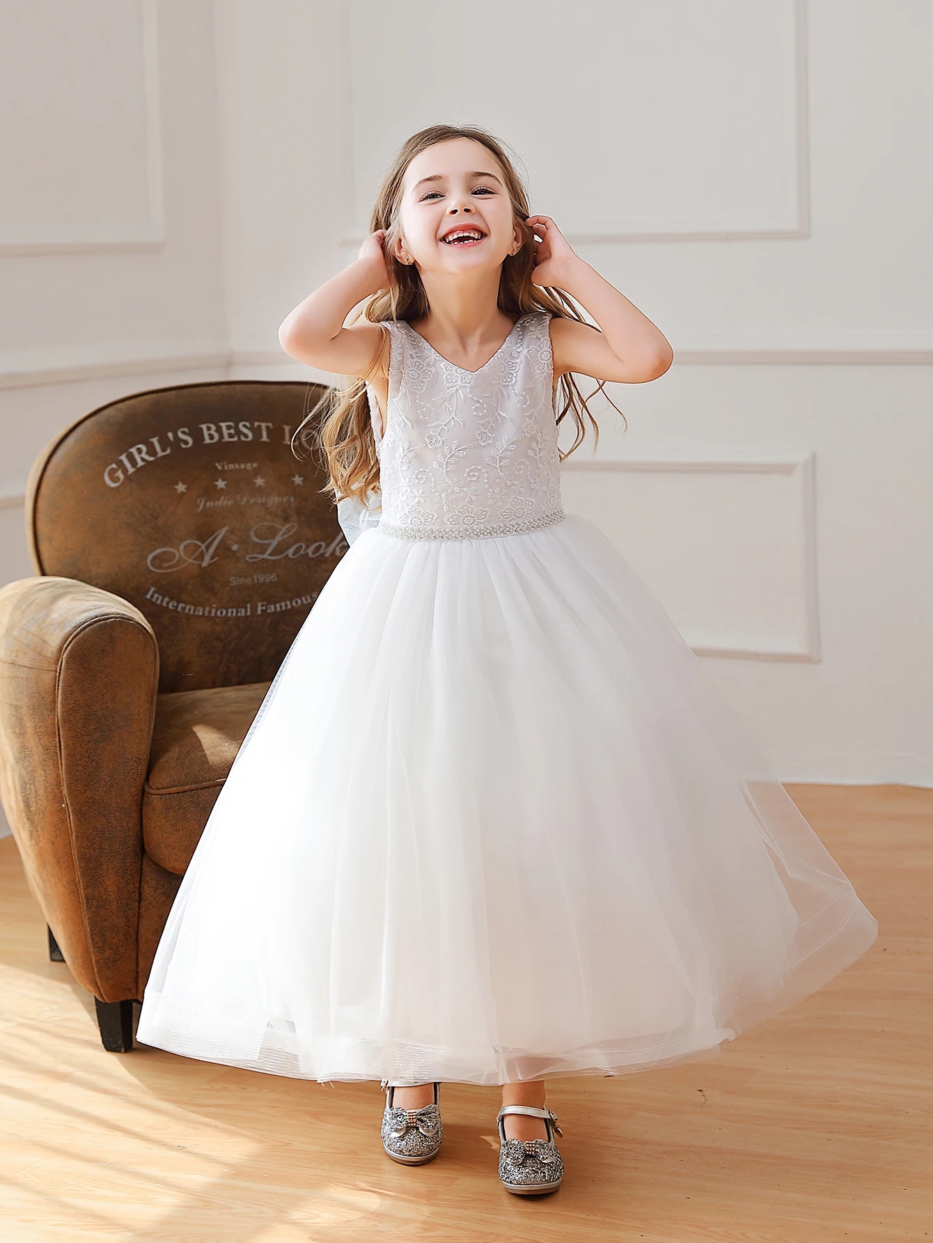 Flower Girl Dress Wedding Girls Fancy Wholesale Birthday Kids High Quality Fashion Casual Party Teenage New Design Ball Gown