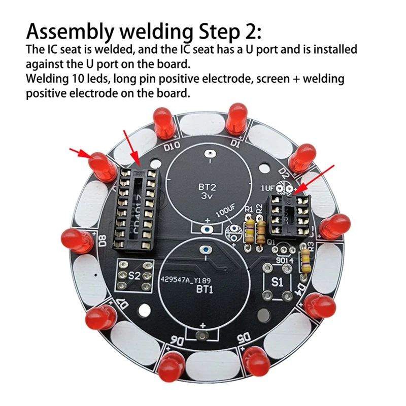 Lucky Turntable LED Light DIY Electronic Kit Welding Project Training Module DIY Kit For Learning Training