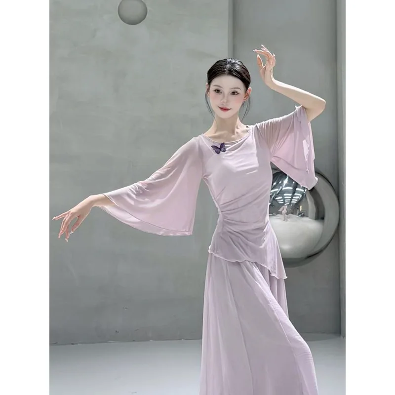 

Танцевальный костюм Ele Sve: облегающий топ для современных и классических танцев из полиэфирного волокна