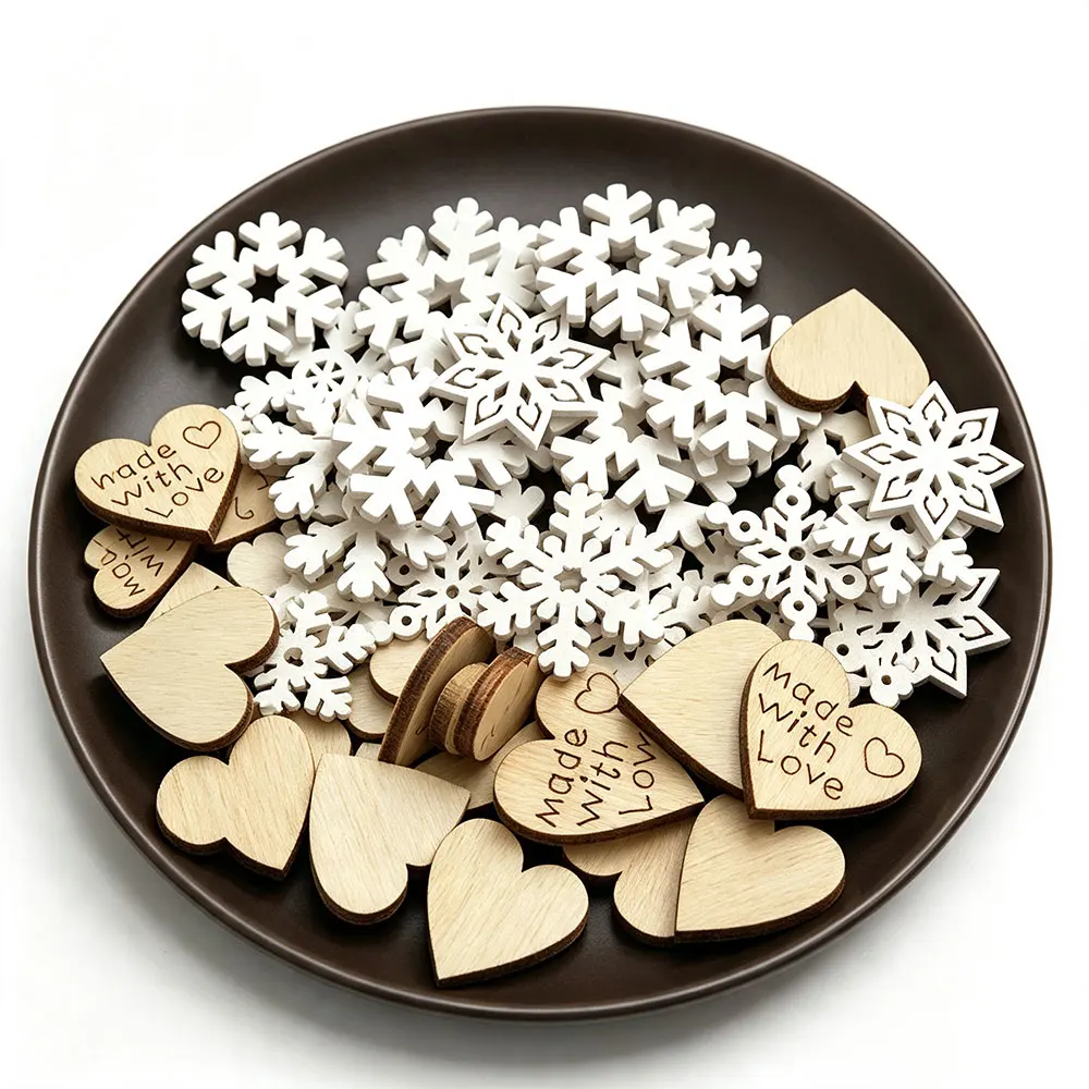 6/8/10/12MM Wooden Love Heart Shape Mixed Sizes Table Scatter DIY Party Accessories Rustic Wedding Decorations Crafts