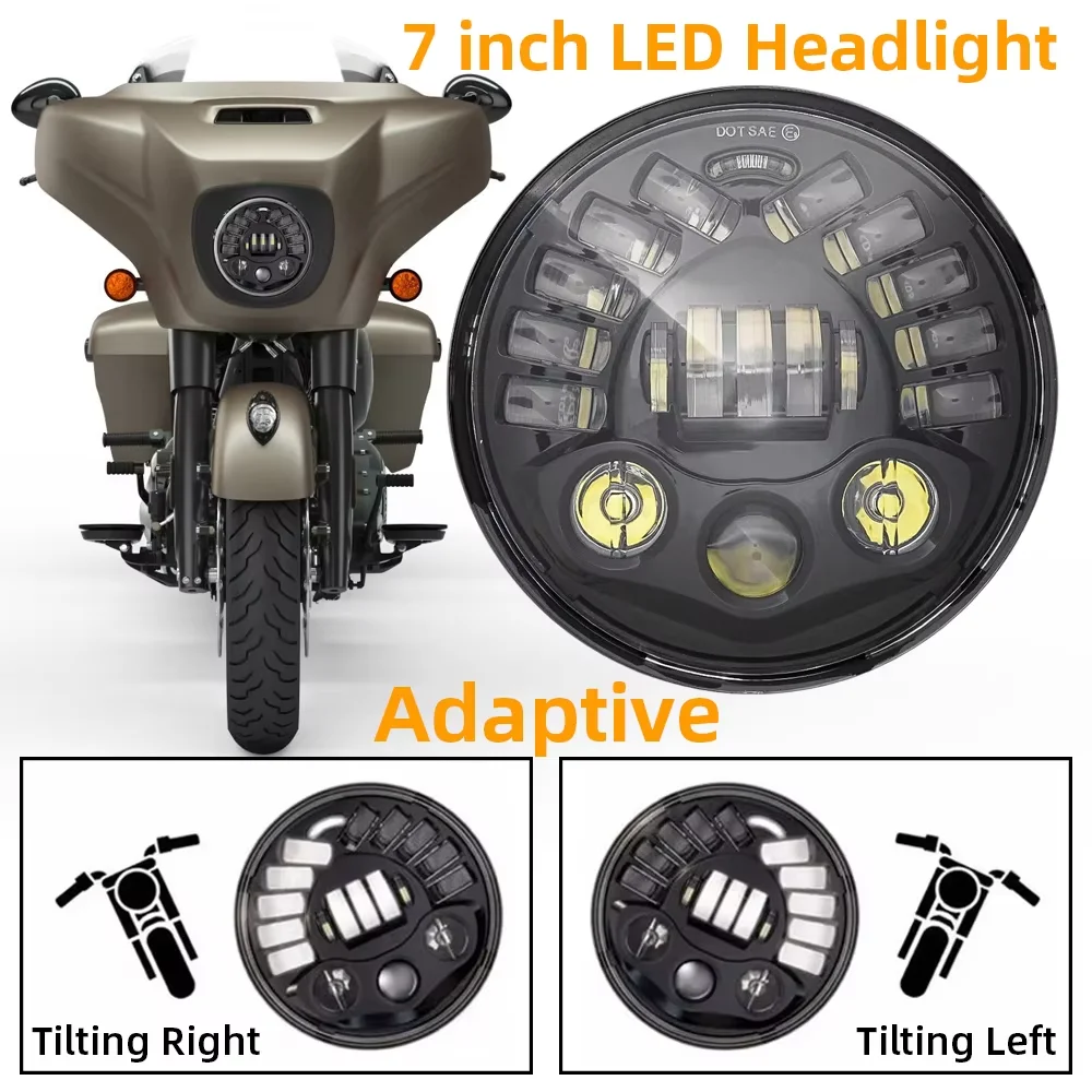 1/2 Pcs 7 inch 300W Rond Led Headlight White Hi/Low Beam DRL & Amber Turn Signal For Wrangler Cj Tj Motorcycle Off Road Vehic