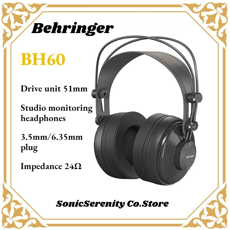 

Behringer BH30/BH60 Wired over-ear professional monitoring high-fidelity headphones with ultra-soft ear pads