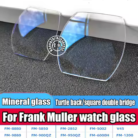 Mineral Glass For Franck Muller FM-6000 5002 900QZ 8880 V45 5850 Square Bridge Turtle Back Watch Crystal White Blue Repair Part