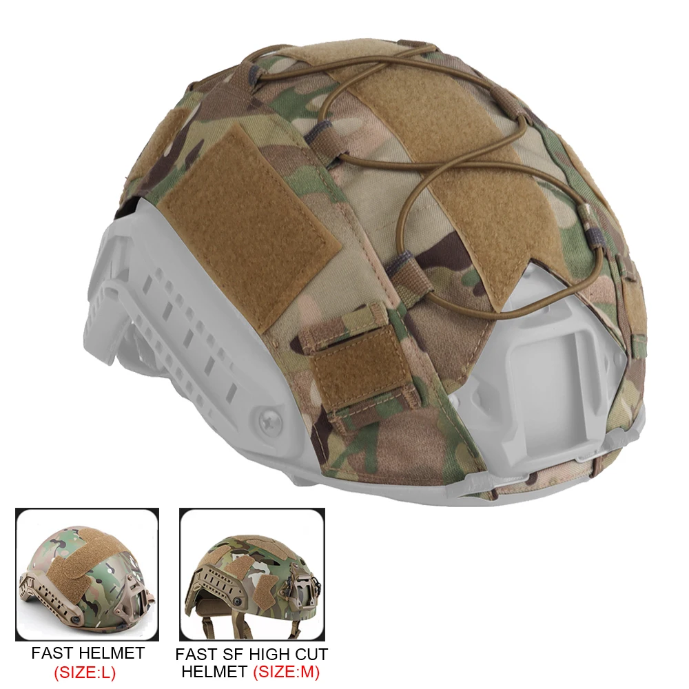 Tactical Helmet Cover With Elastic Cord Militar Fast Helmet Protect Cover SF High Cut Paintball Airsoft Helmet Cloth Size M/L